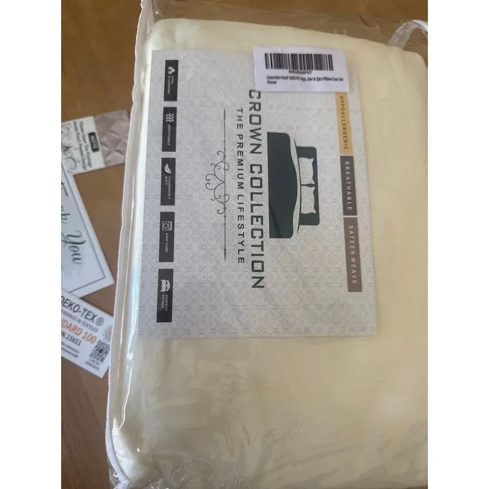 Crown Collection Premium Pinch Pleated Full Duvet 1000 TC Set Egyptian Cotton
